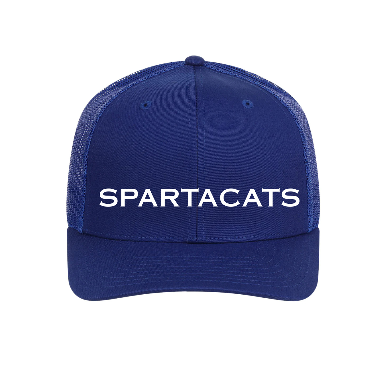 3D Embroidered Spartacats on a richardson 112 trucker hat