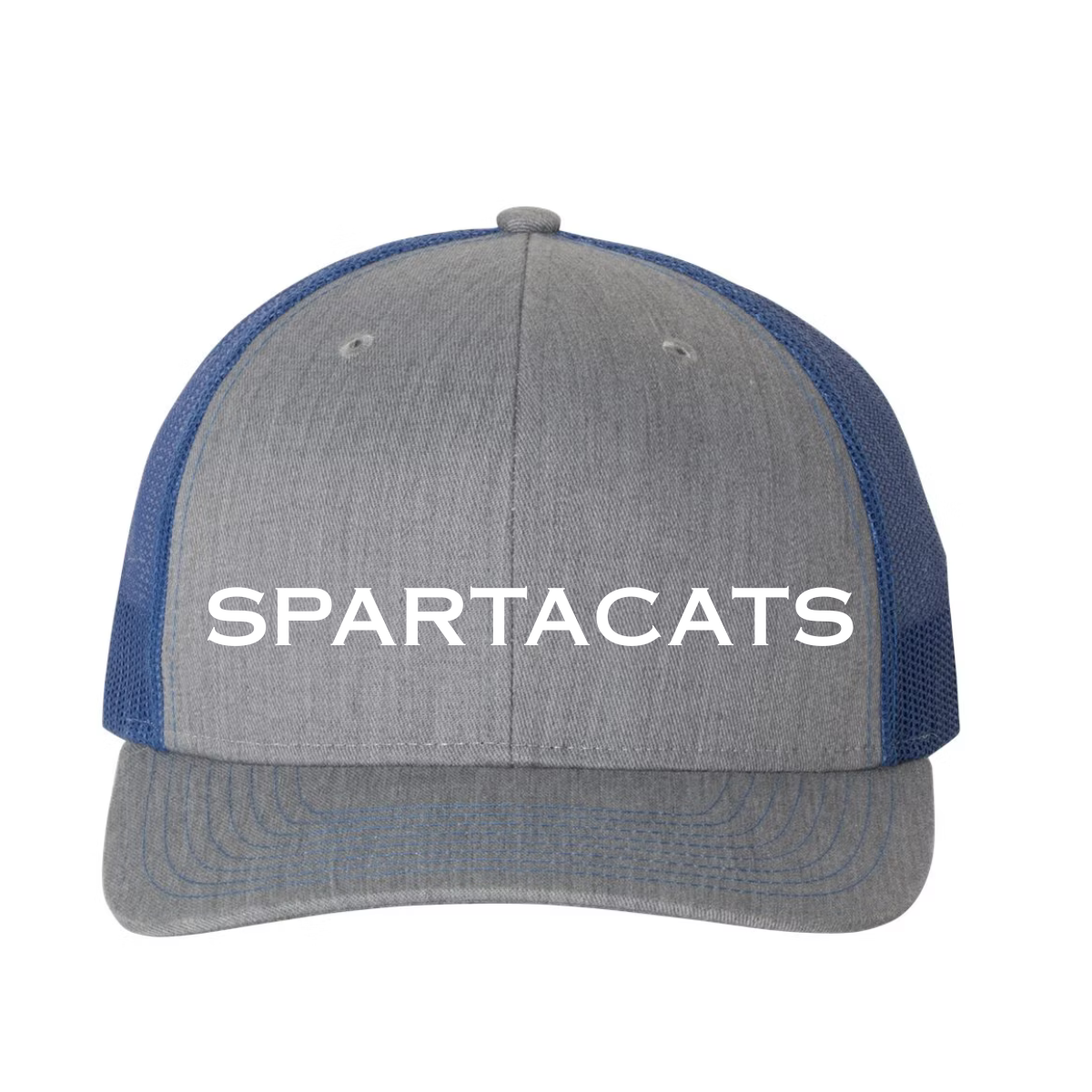 3D Embroidered Spartacats on a richardson 112 trucker hat