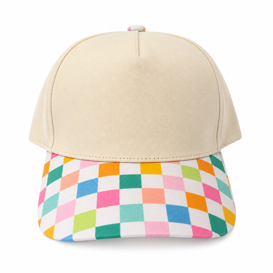 Multi color Checkered Trucker Hat