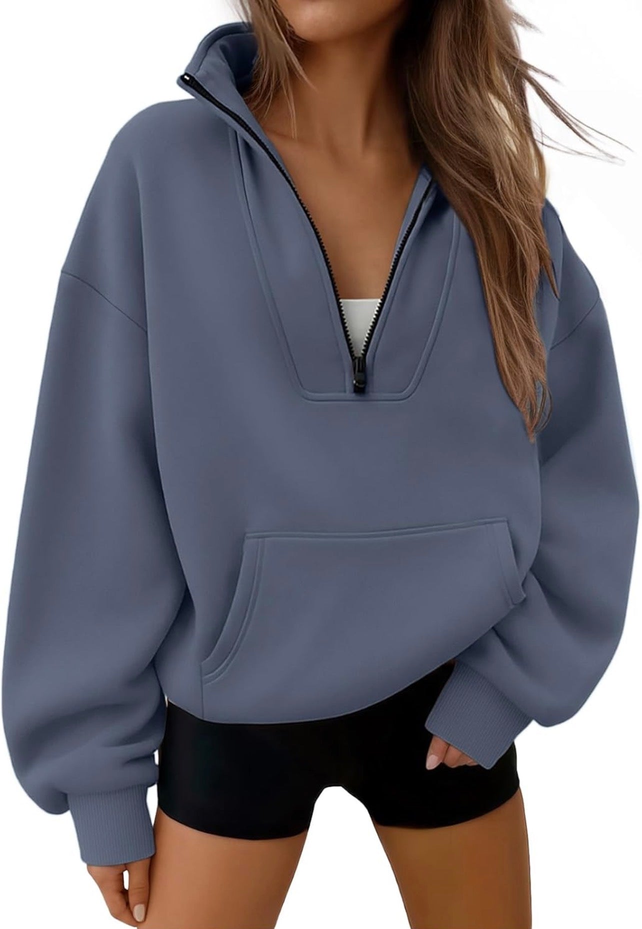 Blue Army women's 1/4 zip reg or cropped sweatshirt