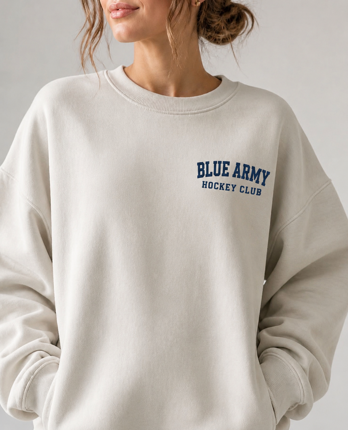 Blue army women's full back embroidered sweatshirt