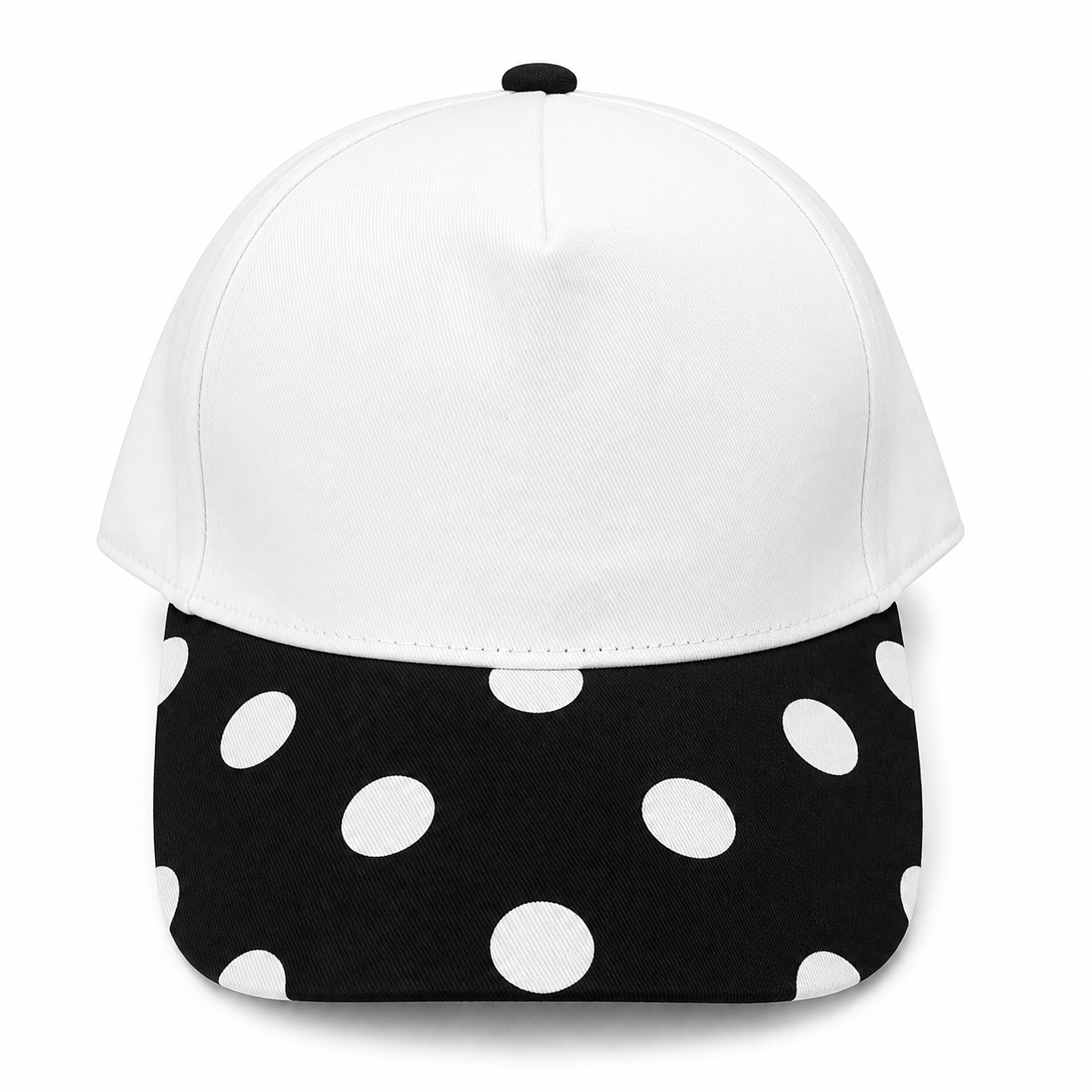 Black & White Polka Dot Canvas Hat