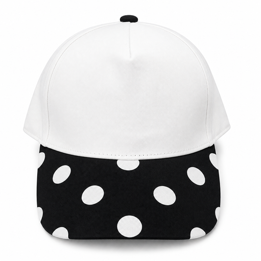Black & White Polka Dot Canvas Hat