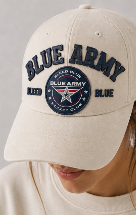Blue Army Embroidered Hat