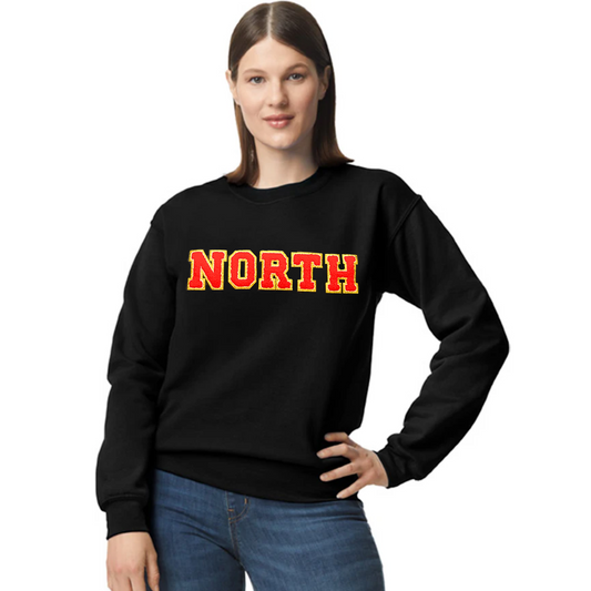 NORTH chenille patch letter sweatshirt