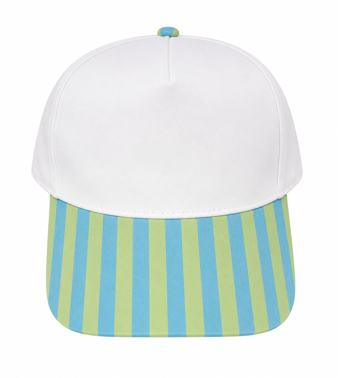 Striped Brim Canvas Trucker- Green