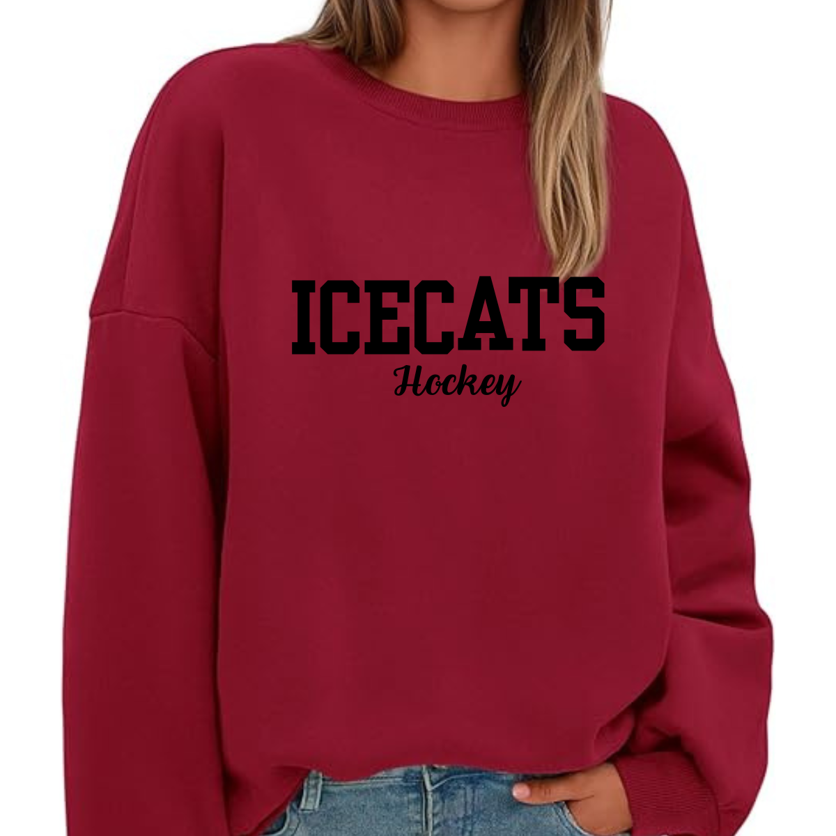 Women's crewneck 3D puff embroidered sweatshirt *Can be customized to any sport