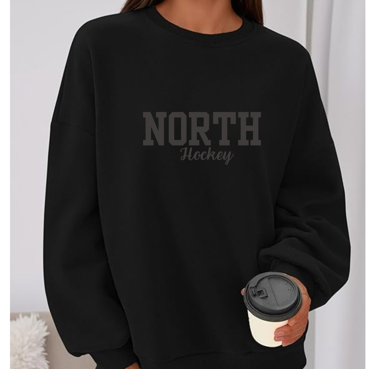 Women's crewneck 3D puff embroidered sweatshirt *Can be customized to any sport