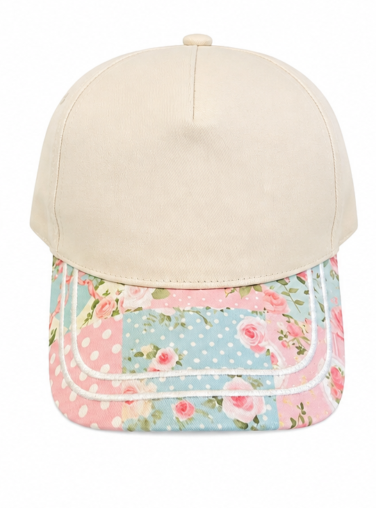 Vintage Rose Patchwork Canvas Hat