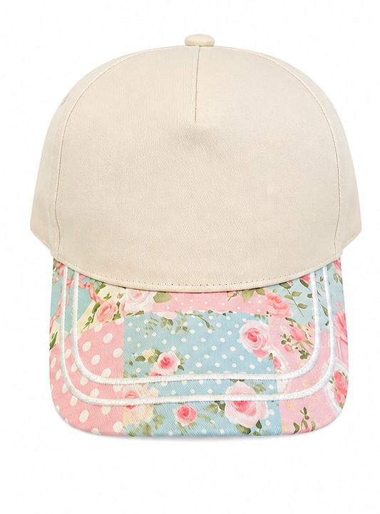 Vintage Rose Patchwork Canvas Hat