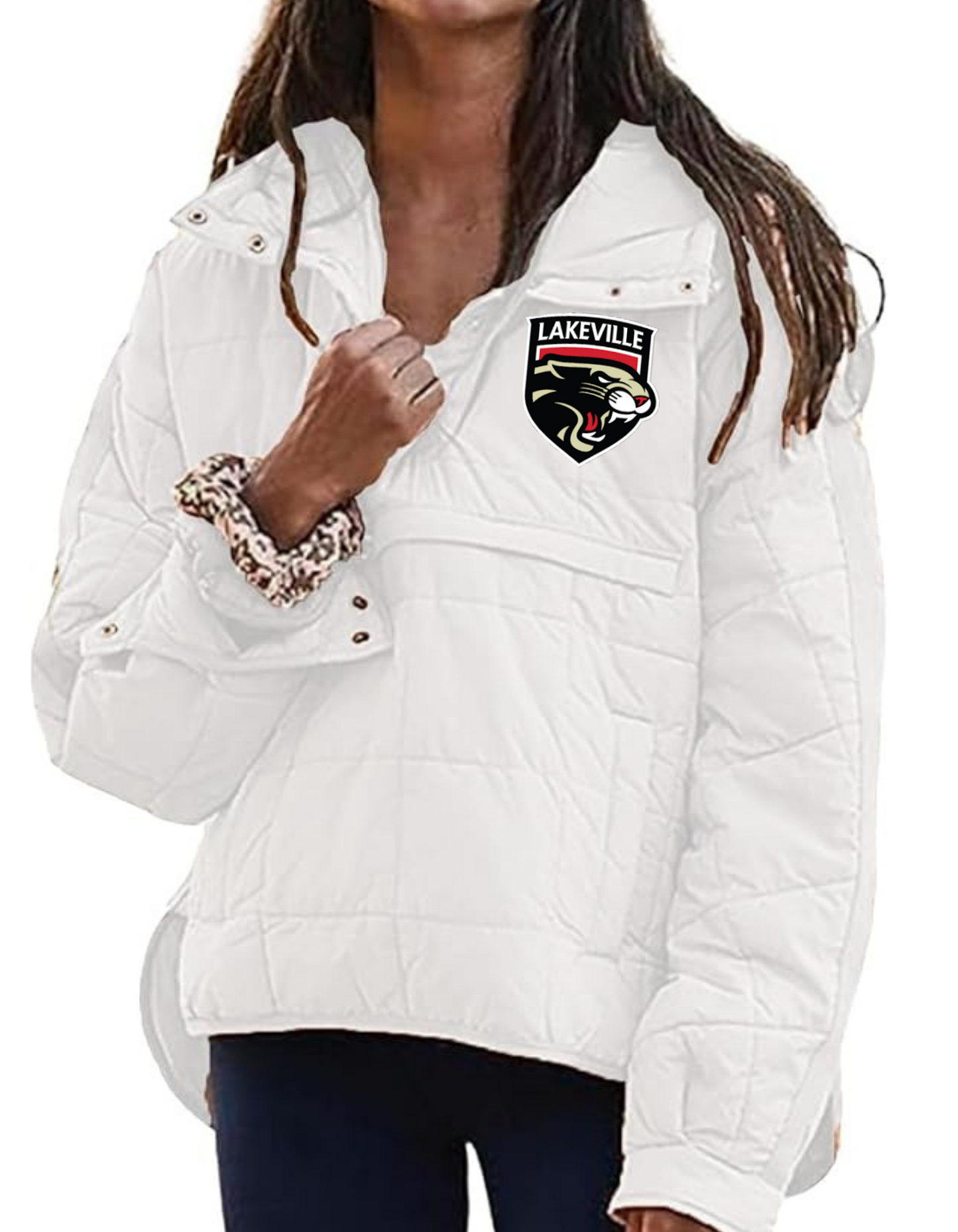 Women's quilted pull over jacket