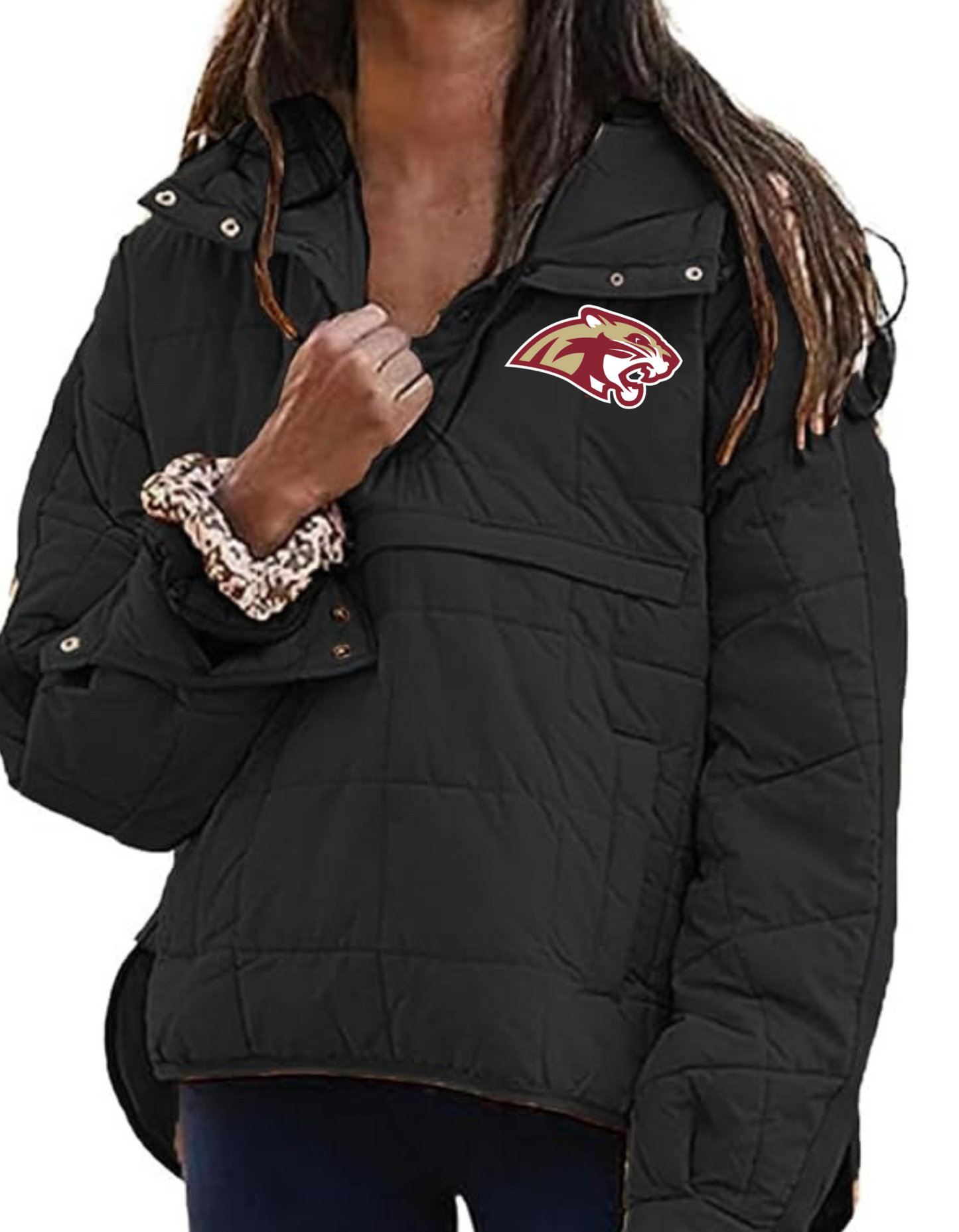 Women's quilted pull over jacket