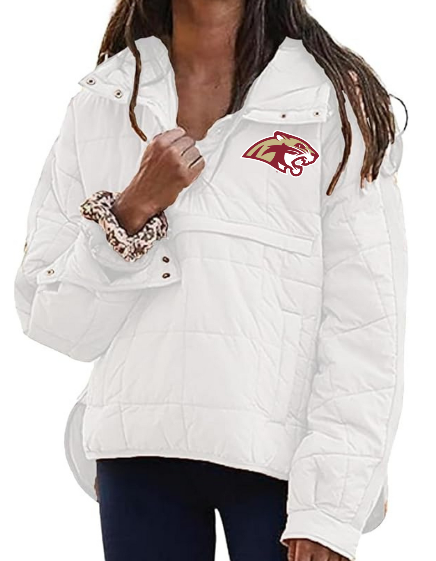 Women's quilted pull over jacket