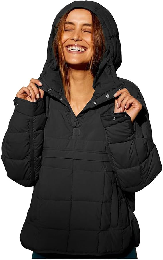 Women's quilted pull over jacket