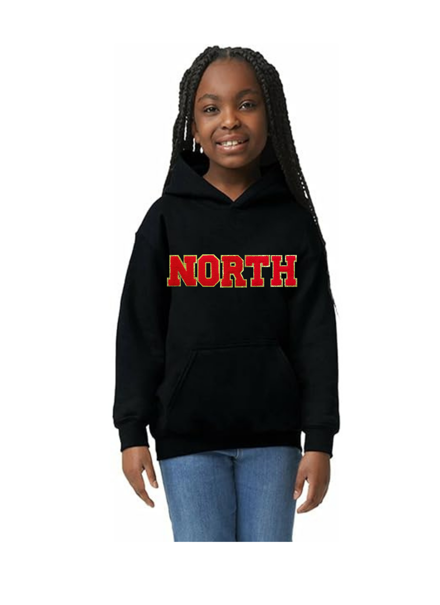 NORTH chenille patch letter sweatshirt